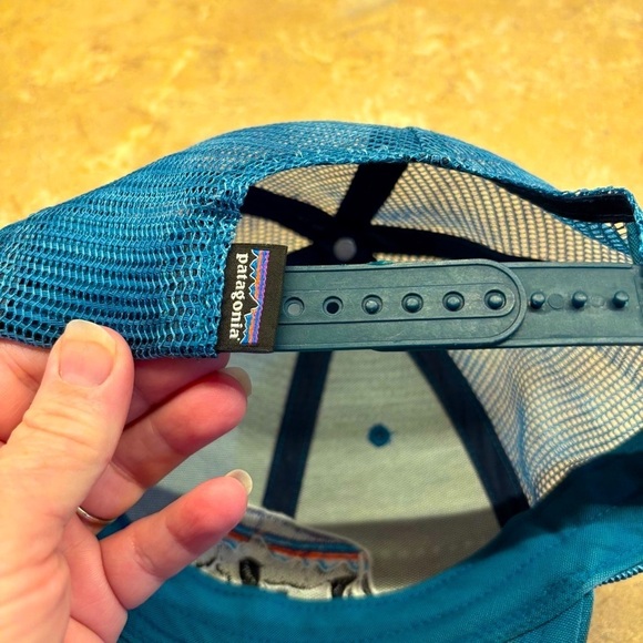 Patagonia fitz roy bison Trucker mesh Hat with Buffalo Embroidery distressed - Picture 3 of 5